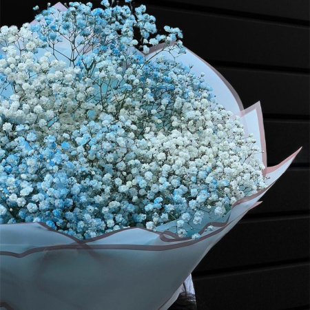 Букет_51 голубой гипсофилы