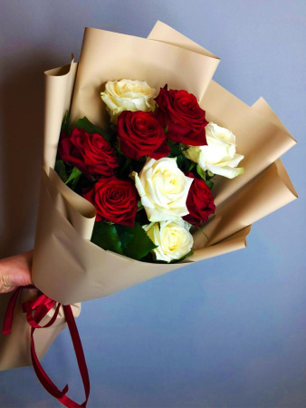Букет_Красно-белый шик