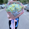Букет_Радужный букет с голубой гортензией
